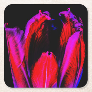Porta-copo De Papel Quadrado Tulipa Neon Glow