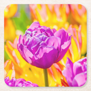 Porta-copo De Papel Quadrado Tulipas Encantando 12