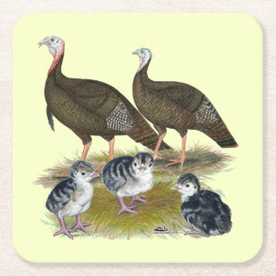 Porta-copo De Papel Quadrado Turkeys East Wild Family