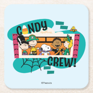 Porta-copo De Papel Quadrado Turma do Amendoim Equipe de Doces Halloween