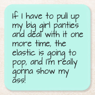 Porta-copo De Papel Quadrado Turquesa Coloca Panecas Grandes Palavras Entretend