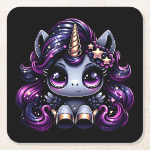 Porta-copo De Papel Quadrado Twilight pony preto unicórnio