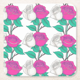 Porta-copo De Papel Quadrado Two Rose Coaster
