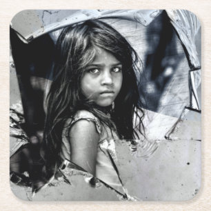 Porta-copo De Papel Quadrado Ukraine War on Children
