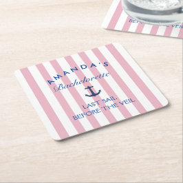 Porta-copo De Papel Quadrado Última Vela Antes Da Porta copos Da Bachelorette D