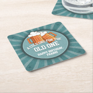 Porta-copo De Papel Quadrado Um Cold One Personalizado para o Velho