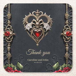 Porta-copo De Papel Quadrado Um coração gótico impressionante