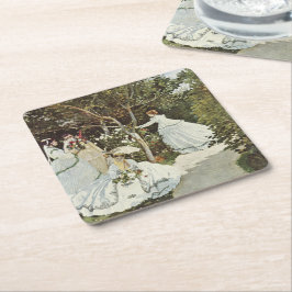 Porta-copo De Papel Quadrado Um moinho de vento em Zaandam Claude Monet