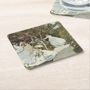 Porta-copo De Papel Quadrado Um moinho de vento em Zaandam Claude Monet