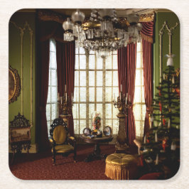 Porta-copo De Papel Quadrado Um Natal Vitoriano - Porta copos de Papel