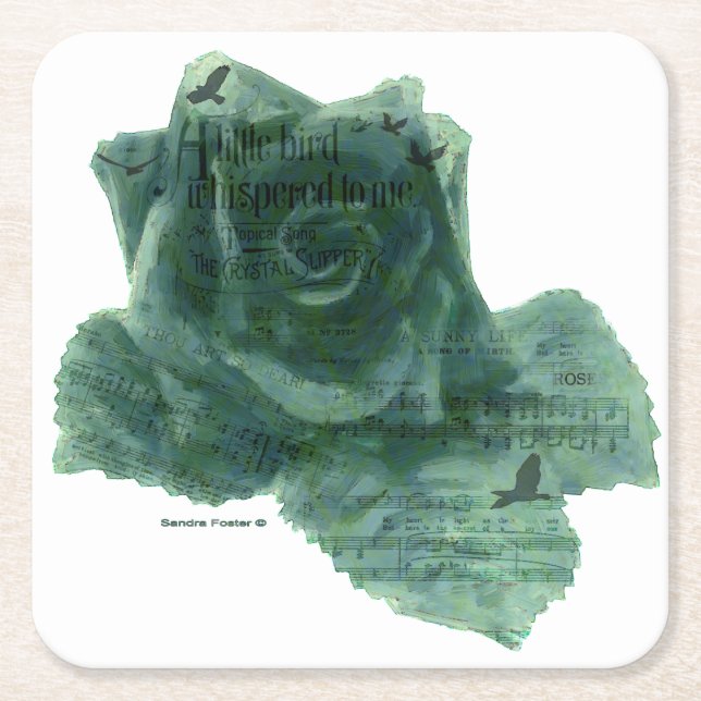 Porta-copo De Papel Quadrado Um Pássaro Me Disse Rosa (Frente)