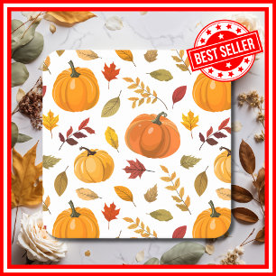 Porta-copo De Papel Quadrado Um Pequeno Chuveiro de Bebê Floral de Outono de Ab