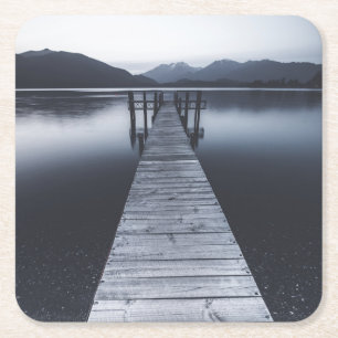 Porta-copo De Papel Quadrado Um retrato velho do cais