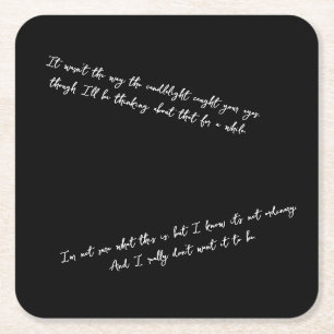 Porta-copo De Papel Quadrado Uma Carta Alguns Dias Após um Primeiro Encontro