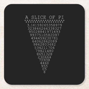 Porta-copo De Papel Quadrado Uma fatia de tipografia de Pi