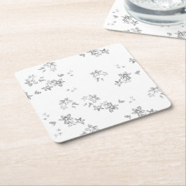 Porta-copo De Papel Quadrado uma foto preto e branco de flocos de neve