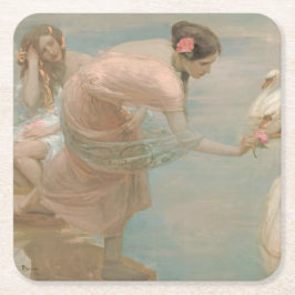 Porta-copo De Papel Quadrado Uma Manhã de Verão por Rupert Bunny (1897)