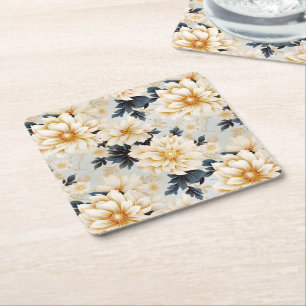 Porta-copo De Papel Quadrado Uma Série de Design Floral de Casamento 2