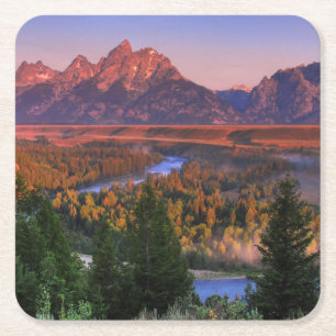 Porta-copo De Papel Quadrado Uma vista na manhã