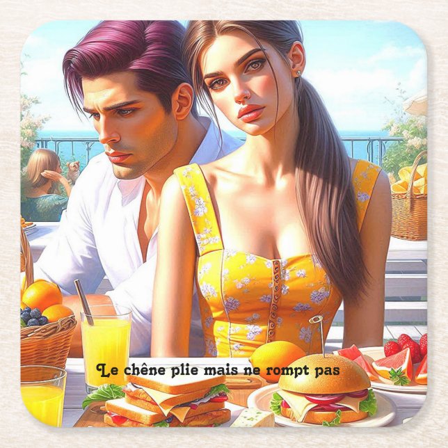 Porta-copo De Papel Quadrado  - Un Souffle Nouveau (Frente)