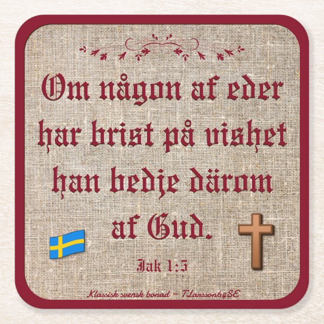 Porta-copo De Papel Quadrado Underlägg — Bonad (Frente)