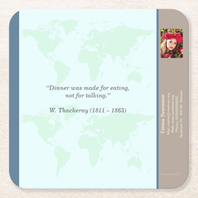 Porta-copo De Papel Quadrado Underlägg — Connect, World (Frente)