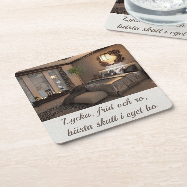 Porta-copo De Papel Quadrado Underlägg — Eget bo (Inclinado)