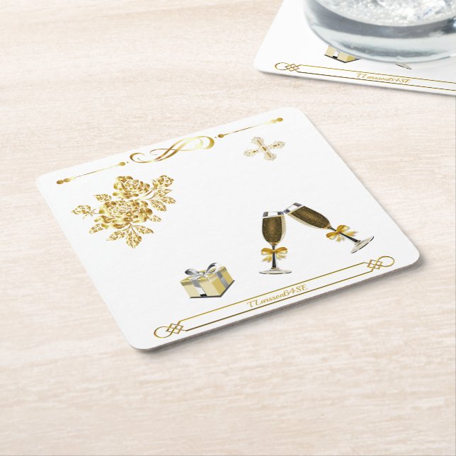 Porta-copo De Papel Quadrado Underlägg — Party (Inclinado)