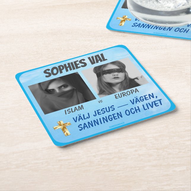 Porta-copo De Papel Quadrado Underlägg — Sophies val (Inclinado)