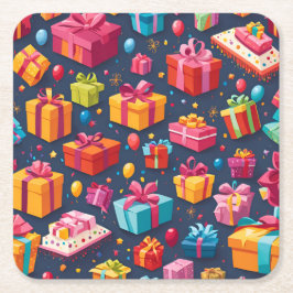 Porta-copo De Papel Quadrado Une pluie de cadeaux