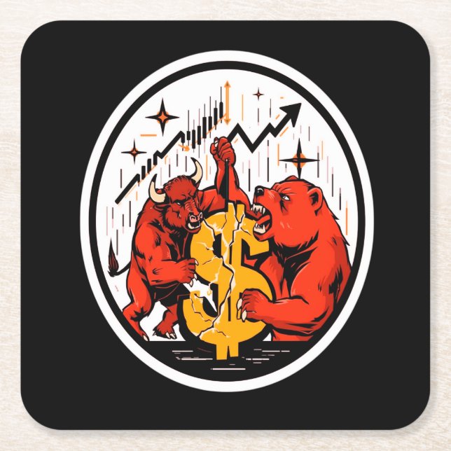 Porta-copo De Papel Quadrado Unique Stock Market Paper Coaster (Frente)