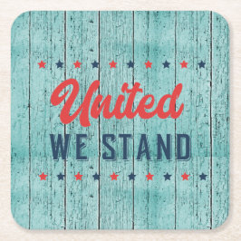 Porta-copo De Papel Quadrado United We Stand Patriotic
