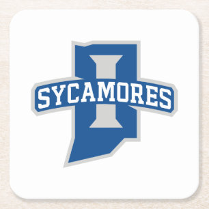 Porta-copo De Papel Quadrado Universidade Estadual de Indiana Sycamores