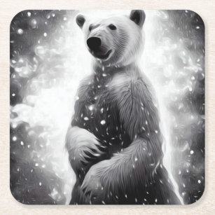 Porta-copo De Papel Quadrado Urso Polar Permanente