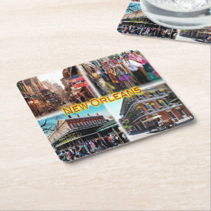Porta-copo De Papel Quadrado US New Orleans - Bourbon Street - Mardi Gras -