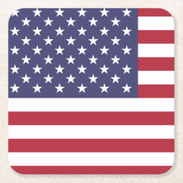 Porta-copo De Papel Quadrado USA FLAG Beer Mat,