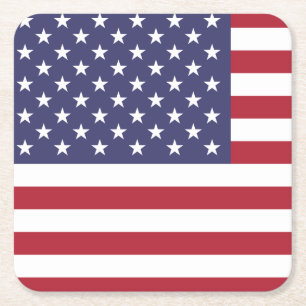 Porta-copo De Papel Quadrado USA FLAG Beer Mat,