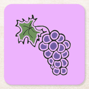 Porta-copo De Papel Quadrado Uvas