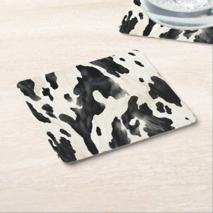 Porta-copo De Papel Quadrado Vaca Animal de Fazenda Ocidental
