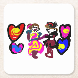 Porta-copo De Papel Quadrado Valentine win love