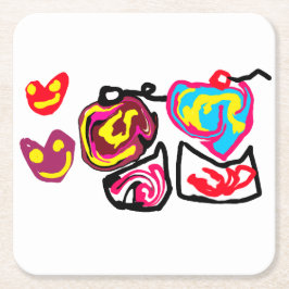 Porta-copo De Papel Quadrado valentine's day cupcakes