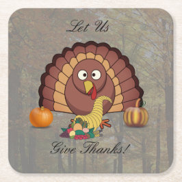 Porta-copo De Papel Quadrado Vamos Dar Portas copos Quadradas de Ação de Graças