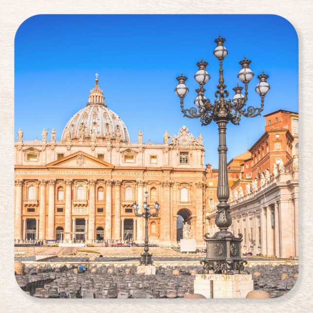 Porta-copo De Papel Quadrado Vaticano (Frente)