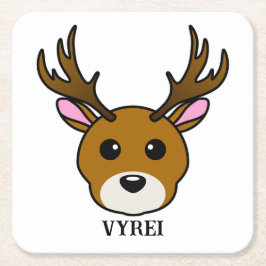 Porta-copo De Papel Quadrado Veado de Cartoon Bonito