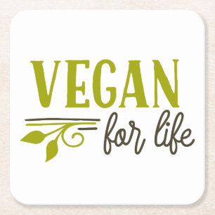 Porta-copo De Papel Quadrado Vegan For Life