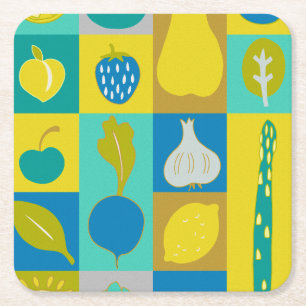 Porta-copo De Papel Quadrado Veggie Blocks I