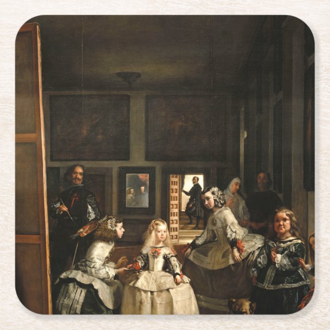 Porta-copo De Papel Quadrado VELÁZQUEZ - Las Meninas 1656 (Frente)