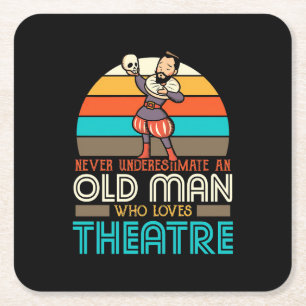 Porta-copo De Papel Quadrado Velho Que Ama Teatro