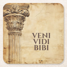 Porta-copo De Papel Quadrado Veni Vidi Bibi Funny Ancient Rome Latin Saying