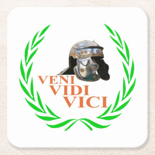 Porta-copo De Papel Quadrado Veni Vidi Vici